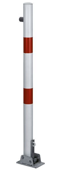 Alberts Pfosten Locky umlegbar weiß mit rot zum Aufschrauben 60mm Produktbild Alberts Pfosten Locky umlegbar weiß mit rot zum Aufschrauben 60mm