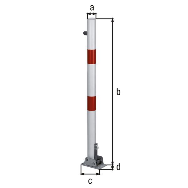 Produktbild Alberts Pfosten Locky umlegbar weiß mit rot zum Aufschrauben 60mm bild 2