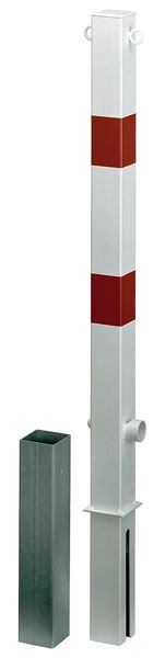 Alberts Pfosten Passau 2 Ösen weiß rot zum Einbetonieren 70x70mm Dreikantschloss Produktbild Alberts Pfosten Passau 2 Ösen weiß rot zum Einbetonieren 70x70mm Dreikantschloss