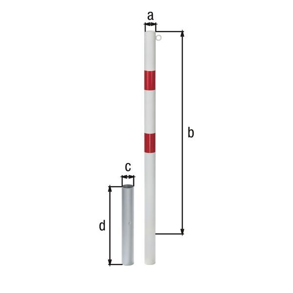 Alberts Pfosten Stabo herausnehmbar feuerverzinkt zum Einbetonieren 60mm mit 1 Öse Produktbild Alberts Pfosten Stabo herausnehmbar feuerverzinkt zum Einbetonieren 60mm mit 1 Öse bild 2