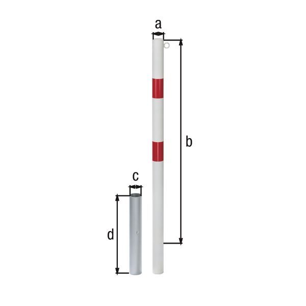Alberts Pfosten Stabo herausnehmbar feuerverzinkt zum Einbetonieren 76mm mit 1 Öse Produktbild Alberts Pfosten Stabo herausnehmbar feuerverzinkt zum Einbetonieren 76mm mit 1 Öse bild 2