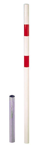 Alberts Pfosten Stabo herausnehmbar weiß mit rot zum Einbetonieren 76mm mit 2 Ösen Produktbild Alberts Pfosten Stabo herausnehmbar weiß mit rot zum Einbetonieren 76mm mit 2 Ösen