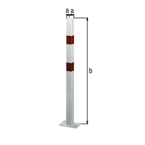 Alberts Absperrpfosten eckig weiß mit 2 roten Ringen zum Aufschrauben 70x70mm ohne Ösen Produktbild Alberts Absperrpfosten eckig weiß mit 2 roten Ringen zum Aufschrauben 70x70mm ohne Ösen bild 2