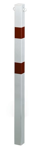 Alberts Absperrpfosten eckig weiß mit 2 roten Ringen zum Einbetonieren 70x70mm mit 2 Öse Produktbild Alberts Absperrpfosten eckig weiß mit 2 roten Ringen zum Einbetonieren 70x70mm mit 2 Öse