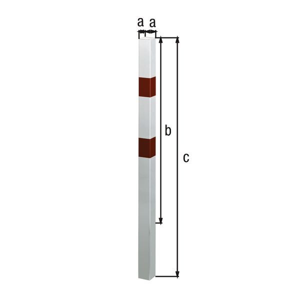 Alberts Absperrpfosten Standard weiß 2 rote Ringe zum einbetonieren Pfosten 70x70 mm Produktbild Alberts Absperrpfosten Standard weiß 2 rote Ringe zum einbetonieren Pfosten 70x70 mm