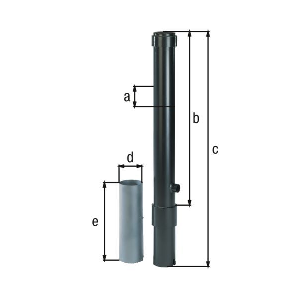 Alberts Absperrpoller Format anthrazit zum Einbetonieren 115mm Dreikantschloss Produktbild Alberts Absperrpoller Format anthrazit zum Einbetonieren 115mm Dreikantschloss bild 2