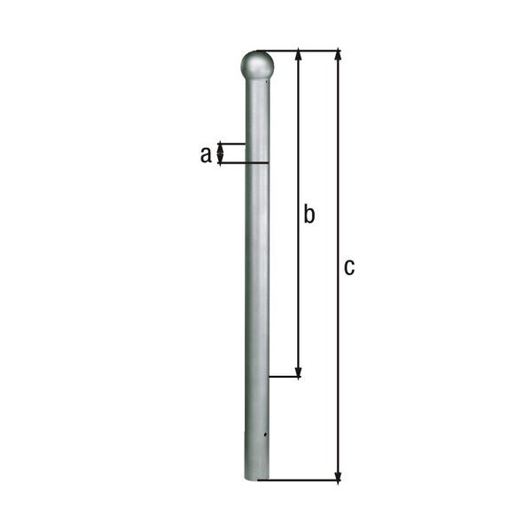 Alberts Absperrpoller Rustikal feuerverzinkt zum Einbetonieren 89mm Produktbild Alberts Absperrpoller Rustikal feuerverzinkt zum Einbetonieren 89mm bild 2