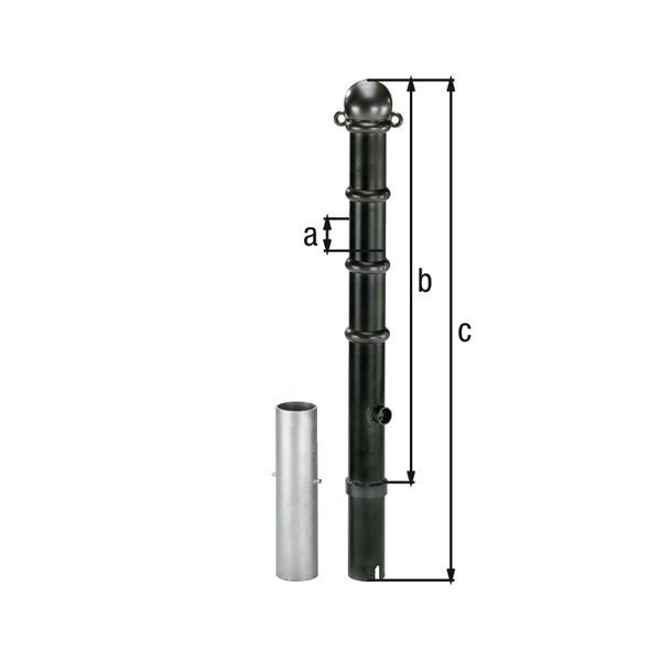 Alberts Absperrpoller Vario anthrazit zum Einbetonieren 89mm Produktbild Alberts Absperrpoller Vario anthrazit zum Einbetonieren 89mm bild 2