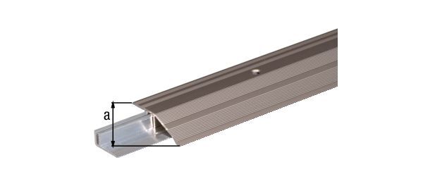 Alberts Ausgleichsprofil Pro Alu edelstahl eloxiert 2700 x 44 x 1,5 mm für Beläge 7-15mm Produktbild Alberts Ausgleichsprofil Pro Alu edelstahl eloxiert 2700 x 44 x 1,5 mm für Beläge 7-15mm bild 2