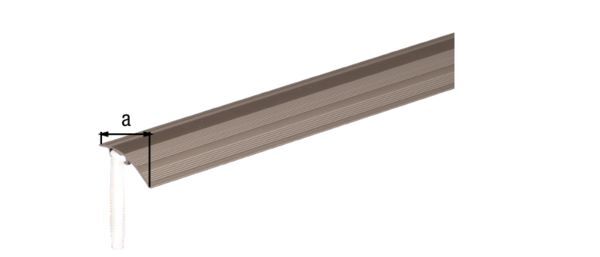 Alberts Ausgleichsprofil Alu edelstahl eloxiert 900 x 38 x 1,5 mm für Beläge 0-20mm Produktbild Alberts Ausgleichsprofil Alu edelstahl eloxiert 900 x 38 x 1,5 mm für Beläge 0-20mm bild 2