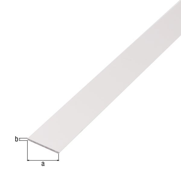 Alberts BA Profil flach Alu weiß beschichtet 1000 x 20 x 2 mm Produktbild Alberts BA Profil flach Alu weiß beschichtet 1000 x 20 x 2 mm bild 2