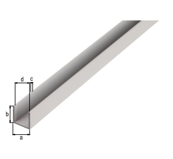 Alberts BA Profil in U Form Alu natur 2600 x 8 x 8 x 1 mm Produktbild Alberts BA Profil in U Form Alu natur 2600 x 8 x 8 x 1 mm bild 2