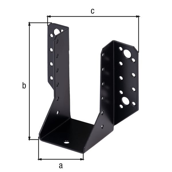 Produktbild Balkenschuh, verzinkt, schwarz, lichte Breite 64 mm, Höhe 128 mm bild 3