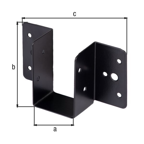 Produktbild Balkenschuh, verzinkt, schwarz, lichte Breite 51 mm, Höhe 61 mm bild 2