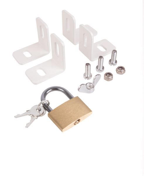 Alberts Befestigungs Set weiß zu Ausziehgittern Produktbild Alberts Befestigungs Set weiß zu Ausziehgittern