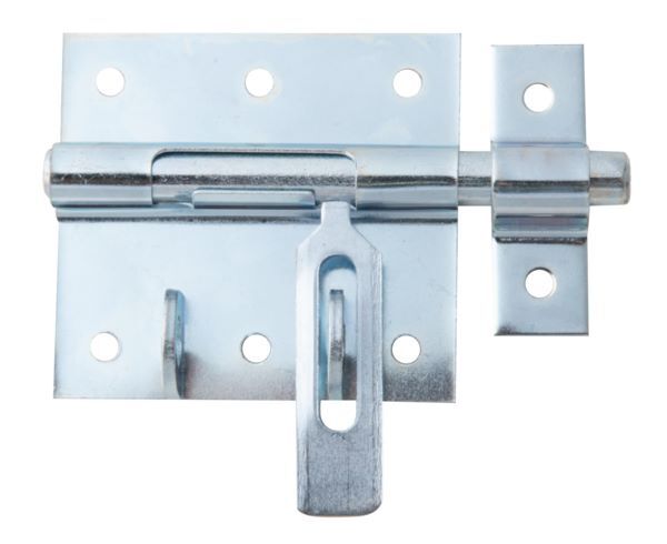 Alberts Bolzen Schlossriegel mit Schlaufe blau verzinkt Platte 70x67mm Länge 100mm Produktbild Alberts Bolzen Schlossriegel mit Schlaufe blau verzinkt Platte 70x67mm Länge 100mm