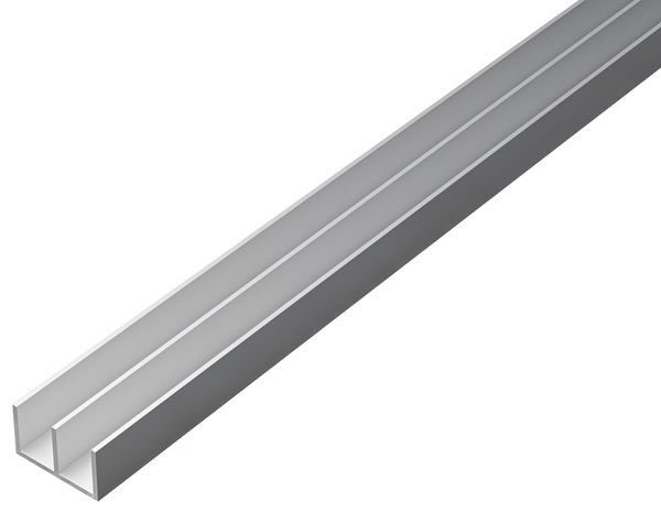 Produktbild Alberts Doppel-U-Profil LxBxHxS 2000 x 10 x 20 x 1 mm Alu silber eloxiert