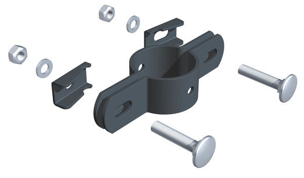 Alberts Doppelschelle anthrazit zur Befestigung von Zaunfeldern an Pfosten 34 mm Produktbild Alberts Doppelschelle anthrazit zur Befestigung von Zaunfeldern an Pfosten 34 mm