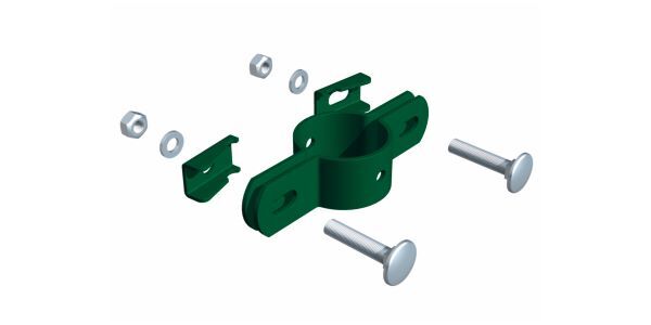Alberts Doppelschelle grün zur Befestigung von Zaunfeldern an Pfosten 34 mm Produktbild Alberts Doppelschelle grün zur Befestigung von Zaunfeldern an Pfosten 34 mm bild 2