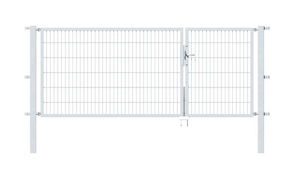 Alberts Doppeltor Flexo feuerverzinkt 1000+2000x1200 Pfosten 80x80x1900mm Produktbild Alberts Doppeltor Flexo feuerverzinkt 1000+2000x1200 Pfosten 80x80x1900mm