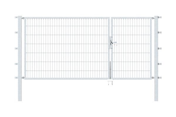 Alberts Doppeltor Flexo feuerverzinkt 1000+2000x1400 Pfosten 80x80x2100mm Produktbild Alberts Doppeltor Flexo feuerverzinkt 1000+2000x1400 Pfosten 80x80x2100mm