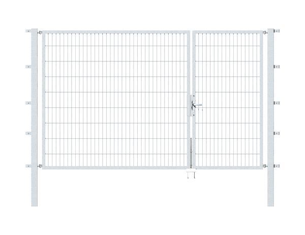 Alberts Doppeltor Flexo feuerverzinkt 1000+2000x1800 Pfosten 80x80x2500mm Produktbild Alberts Doppeltor Flexo feuerverzinkt 1000+2000x1800 Pfosten 80x80x2500mm