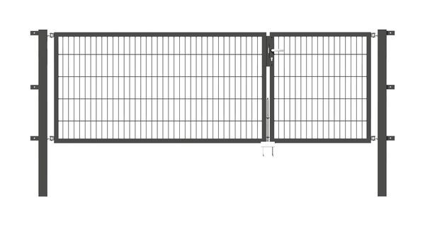 Alberts Doppeltor Flexo anthrazit RAL 7016 1000+2000x1000 Pfosten 80x80x1700mm Produktbild Alberts Doppeltor Flexo anthrazit RAL 7016 1000+2000x1000 Pfosten 80x80x1700mm