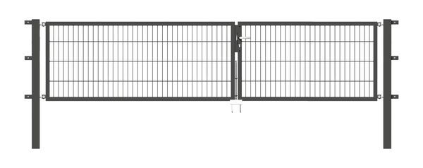 Alberts Doppeltor Flexo anthrazit RAL 7016 3500x800 Pfosten 80x80x1300mm Produktbild Alberts Doppeltor Flexo anthrazit RAL 7016 3500x800 Pfosten 80x80x1300mm
