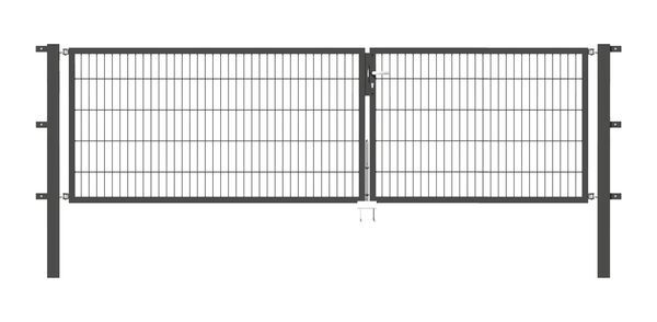Alberts Doppeltor Flexo anthrazit RAL 7016 3500x1000 Pfosten 80x80x1700mm Produktbild Alberts Doppeltor Flexo anthrazit RAL 7016 3500x1000 Pfosten 80x80x1700mm