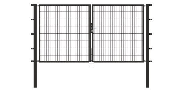 Alberts Doppeltor Flexo anthrazit RAL 7016 3500x1000 Pfosten 80x80x1700mm Produktbild Alberts Doppeltor Flexo anthrazit RAL 7016 3500x1000 Pfosten 80x80x1700mm bild 2