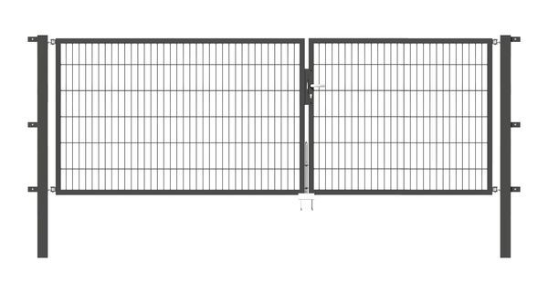 Alberts Doppeltor Flexo anthrazit RAL 7016 3500x1200 Pfosten 80x80x1900mm Produktbild Alberts Doppeltor Flexo anthrazit RAL 7016 3500x1200 Pfosten 80x80x1900mm
