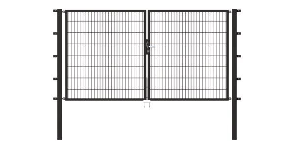 Alberts Doppeltor Flexo anthrazit RAL 7016 3500x1200 Pfosten 80x80x1900mm Produktbild Alberts Doppeltor Flexo anthrazit RAL 7016 3500x1200 Pfosten 80x80x1900mm bild 2