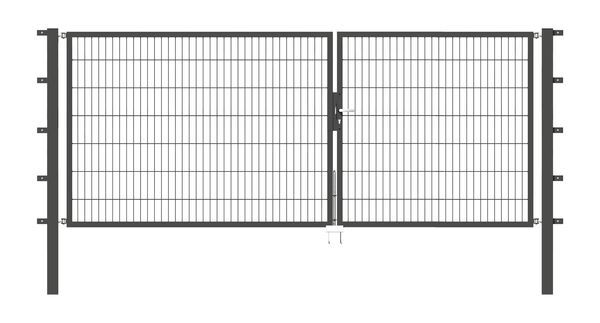 Alberts Doppeltor Flexo anthrazit RAL 7016 3500x1400 Pfosten 80x80x2100mm Produktbild Alberts Doppeltor Flexo anthrazit RAL 7016 3500x1400 Pfosten 80x80x2100mm