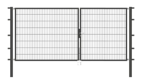 Alberts Doppeltor Flexo anthrazit RAL 7016 3500x1600 Pfosten 80x80x2300mm Produktbild Alberts Doppeltor Flexo anthrazit RAL 7016 3500x1600 Pfosten 80x80x2300mm