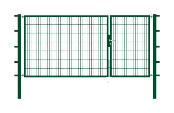 Alberts Doppeltor Flexo grün RAL 6005 1000+2000x1400 Pfosten 80x80x2100mm Produktbild Alberts Doppeltor Flexo grün RAL 6005 1000+2000x1400 Pfosten 80x80x2100mm