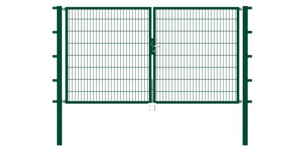 Alberts Doppeltor Flexo grün RAL 6005 1000+2000x1400 Pfosten 80x80x2100mm Produktbild Alberts Doppeltor Flexo grün RAL 6005 1000+2000x1400 Pfosten 80x80x2100mm bild 2