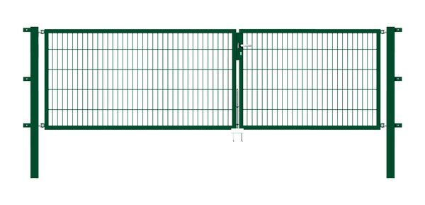 Alberts Doppeltor Flexo grün RAL 6005 3500x1000 Pfosten 80x80x1700mm Produktbild Alberts Doppeltor Flexo grün RAL 6005 3500x1000 Pfosten 80x80x1700mm