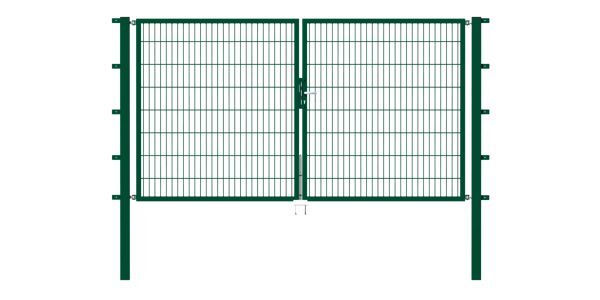 Alberts Doppeltor Flexo grün RAL 6005 3500x1000 Pfosten 80x80x1700mm Produktbild Alberts Doppeltor Flexo grün RAL 6005 3500x1000 Pfosten 80x80x1700mm bild 2