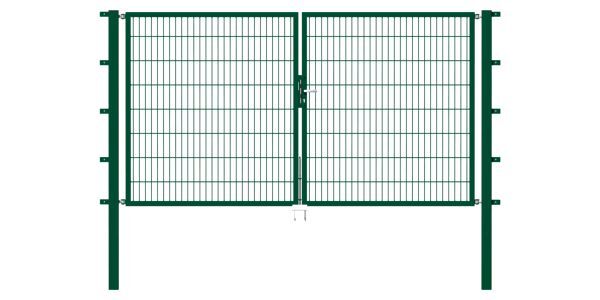 Alberts Doppeltor Flexo grün RAL 6005 3500x1200 Pfosten 80x80x1900mm Alberts Doppeltor Flexo grün RAL 6005 3500x1200 Pfosten 80x80x1900mm