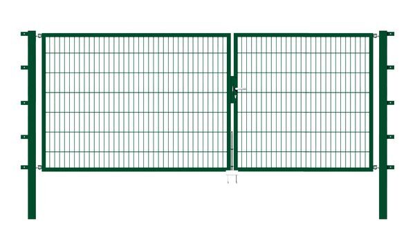 Alberts Doppeltor Flexo grün RAL 6005 3500x1400 Pfosten 80x80x2100mm Produktbild Alberts Doppeltor Flexo grün RAL 6005 3500x1400 Pfosten 80x80x2100mm