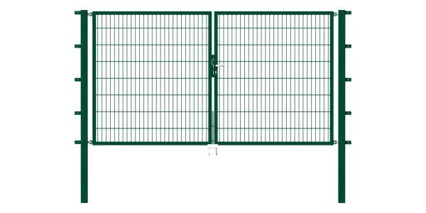 Alberts Doppeltor Flexo grün RAL 6005 3500x1400 Pfosten 80x80x2100mm Produktbild Alberts Doppeltor Flexo grün RAL 6005 3500x1400 Pfosten 80x80x2100mm bild 2