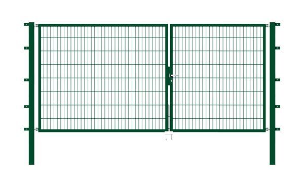 Alberts Doppeltor Flexo grün RAL 6005 3500x1600 Pfosten 80x80x2300mm Produktbild Alberts Doppeltor Flexo grün RAL 6005 3500x1600 Pfosten 80x80x2300mm