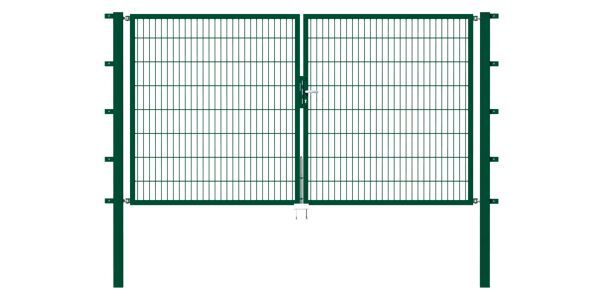 Alberts Doppeltor Flexo grün RAL 6005 3500x1600 Pfosten 80x80x2300mm Produktbild Alberts Doppeltor Flexo grün RAL 6005 3500x1600 Pfosten 80x80x2300mm bild 2