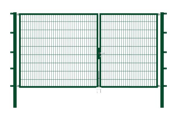 Alberts Doppeltor Flexo grün RAL 6005 3500x1800 Pfosten 80x80x2500mm Produktbild Alberts Doppeltor Flexo grün RAL 6005 3500x1800 Pfosten 80x80x2500mm