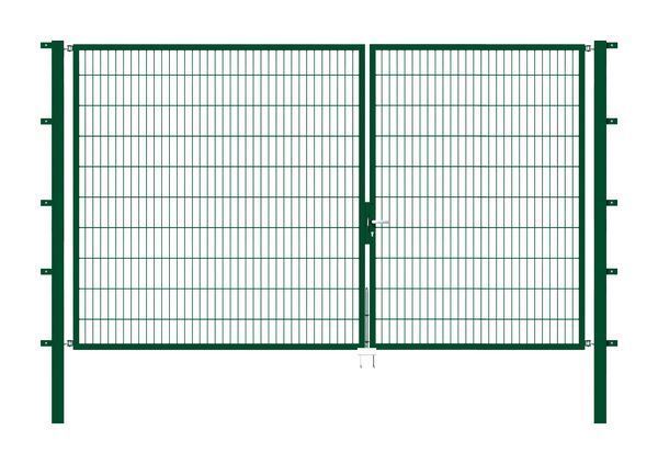 Alberts Doppeltor Flexo grün RAL 6005 3500x2000 Pfosten 80x80x2700mm Produktbild Alberts Doppeltor Flexo grün RAL 6005 3500x2000 Pfosten 80x80x2700mm