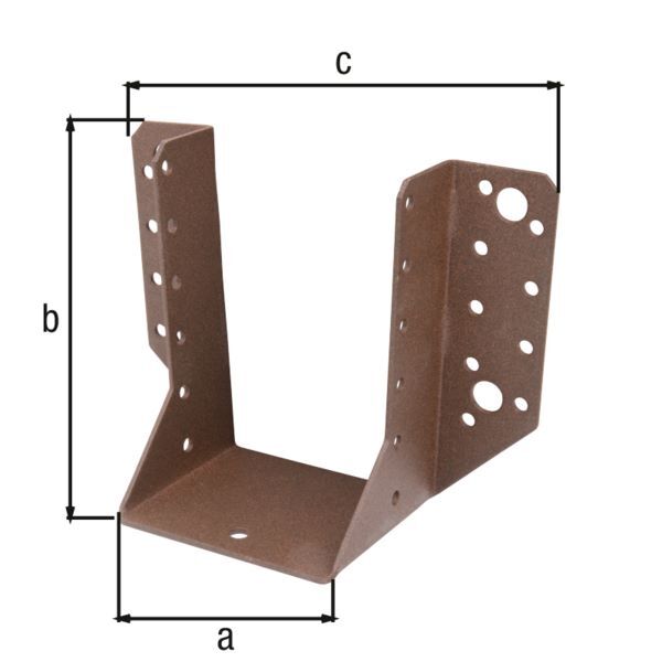 Alberts DURAVIS Balkenschuh Typ A sendzimirverzinkt rostbraun 80 x 120 mm Produktbild Alberts DURAVIS Balkenschuh Typ A sendzimirverzinkt rostbraun 80 x 120 mm