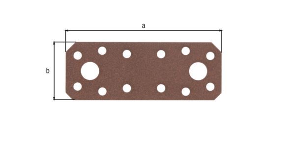 Alberts DURAVIS Flachverbinde rostbraun sendzimirverzinkt 96 x 35 x 2,5 mm Produktbild Alberts DURAVIS Flachverbinde rostbraun sendzimirverzinkt 96 x 35 x 2,5 mm