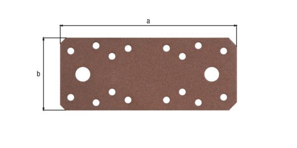 Alberts DURAVIS Flachverbinder sendzimirverzinkt rostbraun 133 x 55 x 2,5 mm Produktbild Alberts DURAVIS Flachverbinder sendzimirverzinkt rostbraun 133 x 55 x 2,5 mm