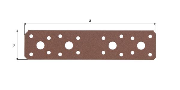 Alberts DURAVIS Flachverbinder sendzimirverzinkt rostbraun 180 x 40 x 3,0 mm Alberts DURAVIS Flachverbinder sendzimirverzinkt rostbraun 180 x 40 x 3,0 mm