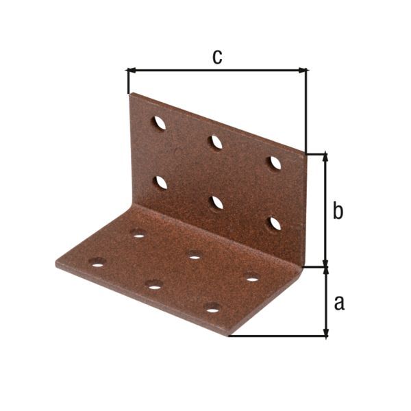 Alberts DURAVIS Lochplattenwinkel sendzimirverzinkt rostbraun 40 x 40 x 60 mm Produktbild Alberts DURAVIS Lochplattenwinkel sendzimirverzinkt rostbraun 40 x 40 x 60 mm
